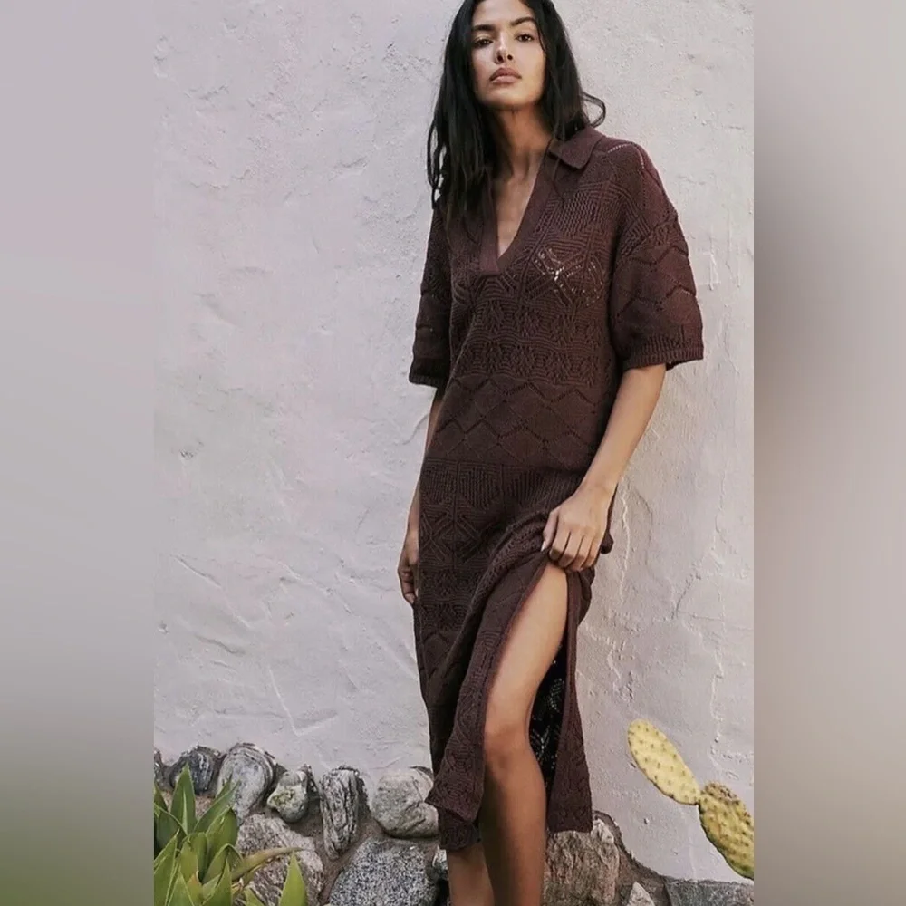 Free people Islamorada Fauxchet Sweater Maxi dress